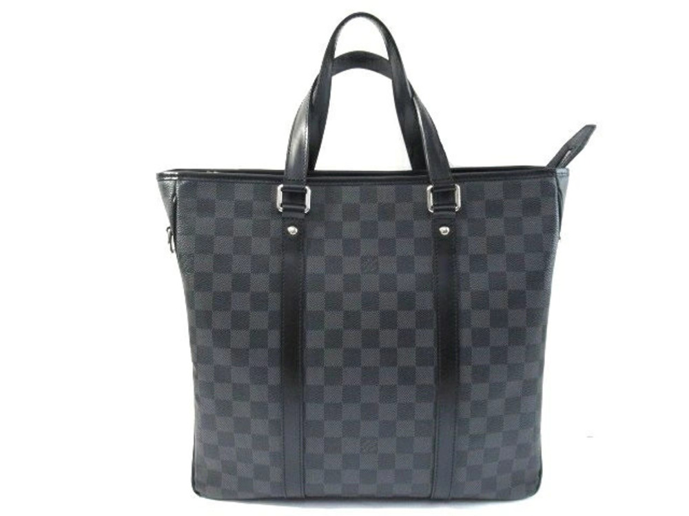 LOUIS VUITTON Damier Graphite Black Tadao Handbag